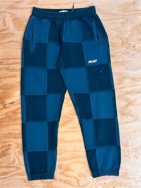 PALACE Stitch Up Joggers Plaid design Teal Size S